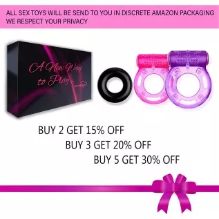 VIARDEJI® Vibrating Cock Ring Sex Toys – 2 Penis Rings w. Clit Stimulator & 1 Cock Ring for Better Stronger Erection