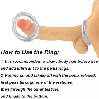 AZB Metal Cock Ring 3 Sizes of Penis Ring Irregular Design C Ring