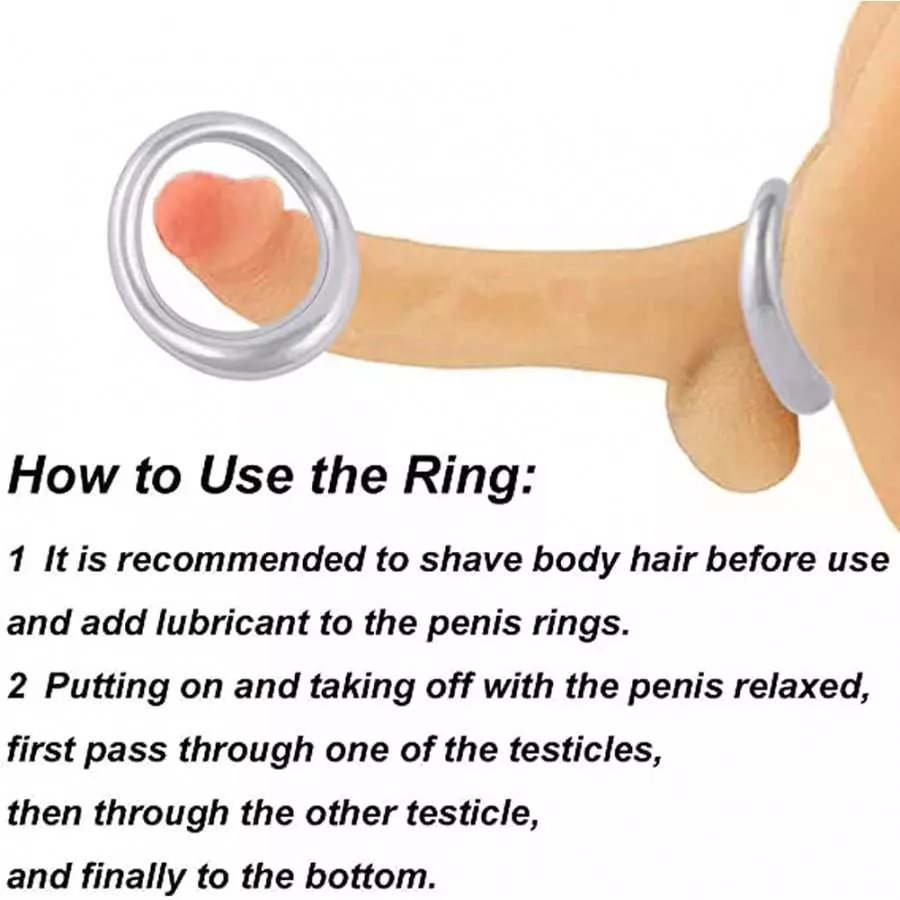 AZB Metal Cock Ring 3 Sizes of Penis Ring Irregular Design C Ring