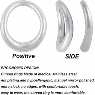 AZB Metal Cock Ring 3 Sizes of Penis Ring Irregular Design C Ring