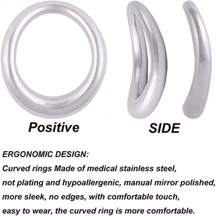 AZB Metal Cock Ring 3 Sizes of Penis Ring Irregular Design C Ring