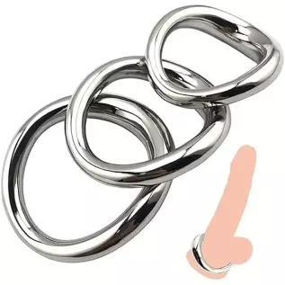 AZB Metal Cock Ring 3 Sizes of Penis Ring Irregular Design C Ring
