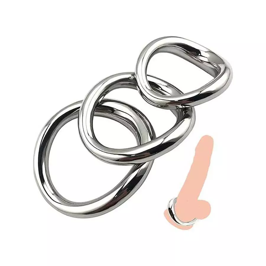 AZB Metal Cock Ring 3 Sizes of Penis Ring Irregular Design C Ring