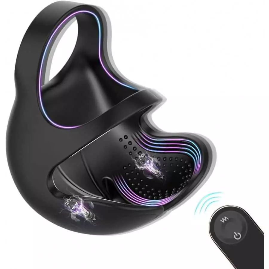 Vibrating Penis Ring with Testicular Vibration, Aixoxo Waterproof Silicone Cock Ring Vibrator with Adjustable Testicles Stimulat Vibrating Penis Ring with Testicular Vibration, Aixoxo Waterproof Silicone Cock Ring Vibrator with Adjustable Testicles Stimulat