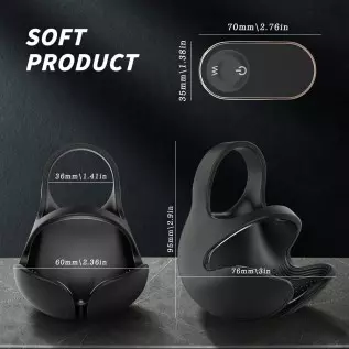 Vibrating Penis Ring with Testicular Vibration, Aixoxo Waterproof Silicone Cock Ring Vibrator with Adjustable Testicles Stimulat