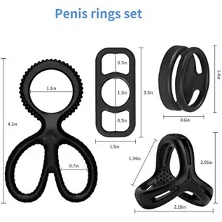 Silicone Cock Ring Male penis Sleeves 4 Pcs