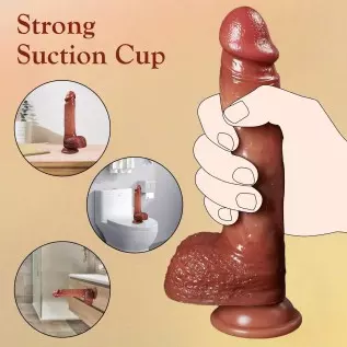 Black Thrusting Realistic Dildos Vibrator w/ 3 Thrusting & 9 Vibration Heating 8" Silicone Adult Sex Toys G-Spot Vibrating Penis