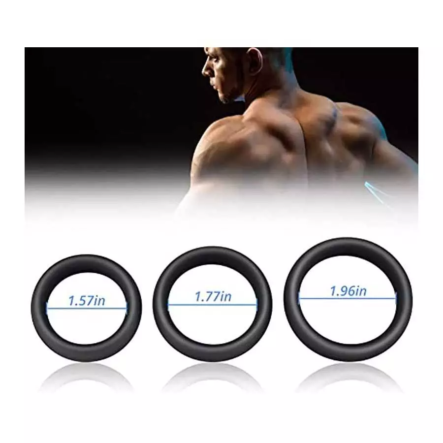FST Silicone Cock Rings Set, Male Delaying Ejaculation Penis Rings Set for Erection Enhancing Stamina Prolonging