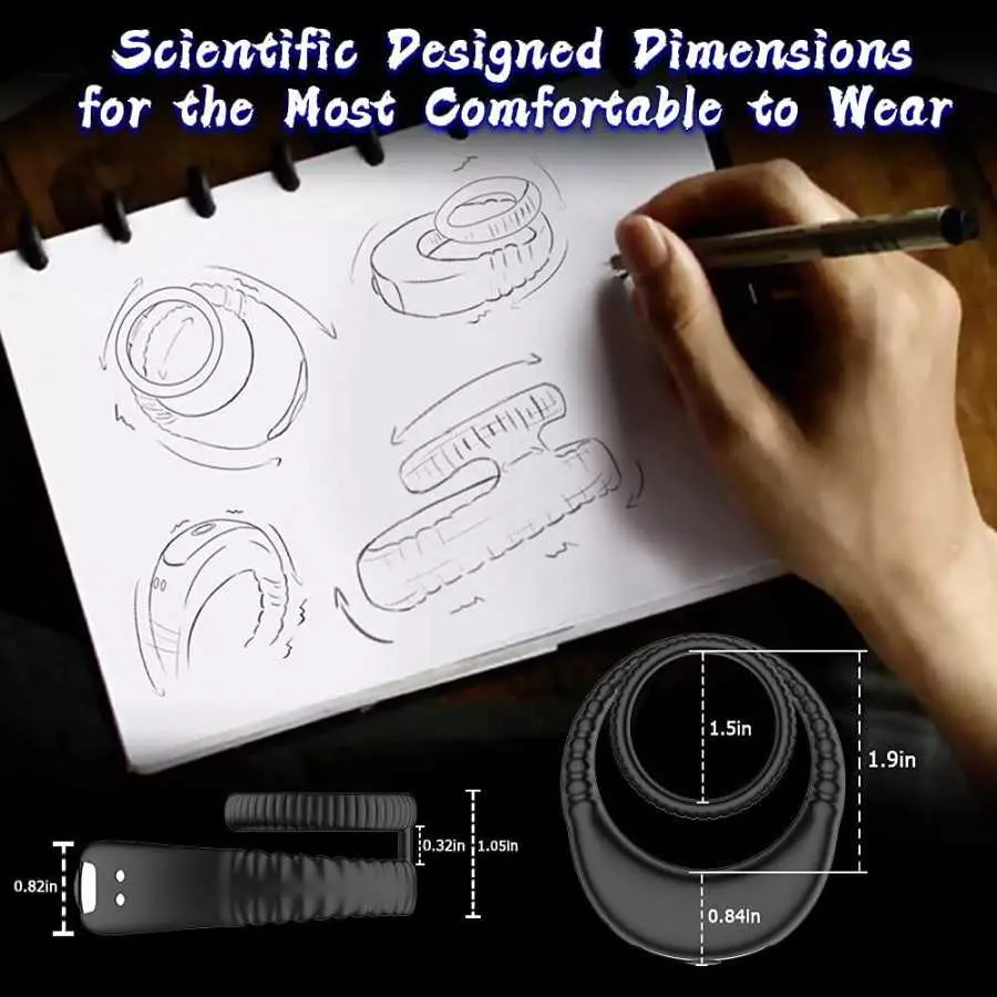 Vibrating Cock Ring Couples Vibrator, Healexcer Penis Rings Male Adult Sex Toys for Couples Women Men Pleasure Games, Silicone P