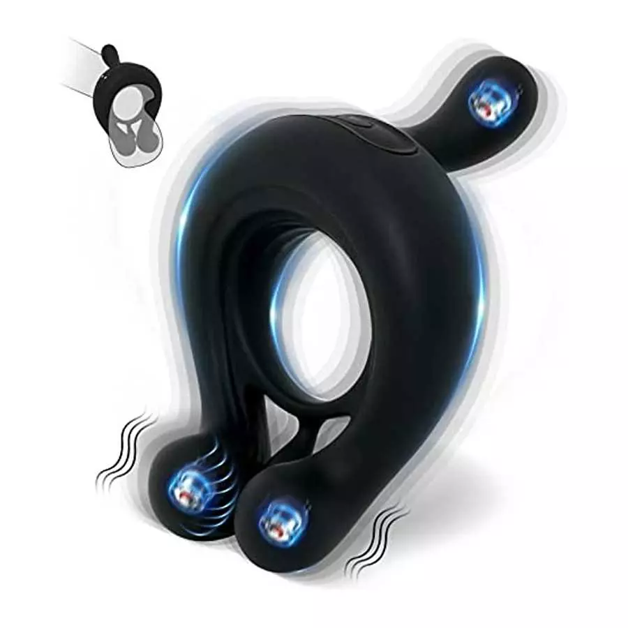 Vibrating Cock Ring,Fentinos Couple Vibrator with 9 Vibration Modes,3 Bullets Design Silicone Stretchy Penis Rings Erection Enha Vibrating Cock Ring,Fentinos Couple Vibrator with 9 Vibration Modes,3 Bullets Design Silicone Stretchy Penis Rings Erection Enha