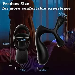 Vibrating Cock Ring,FOLANVOFF Silicone Stretchy Penis Rings with 10 Vibrations, 3 in 1 Pens Rings for Men Erection, Rechargeable