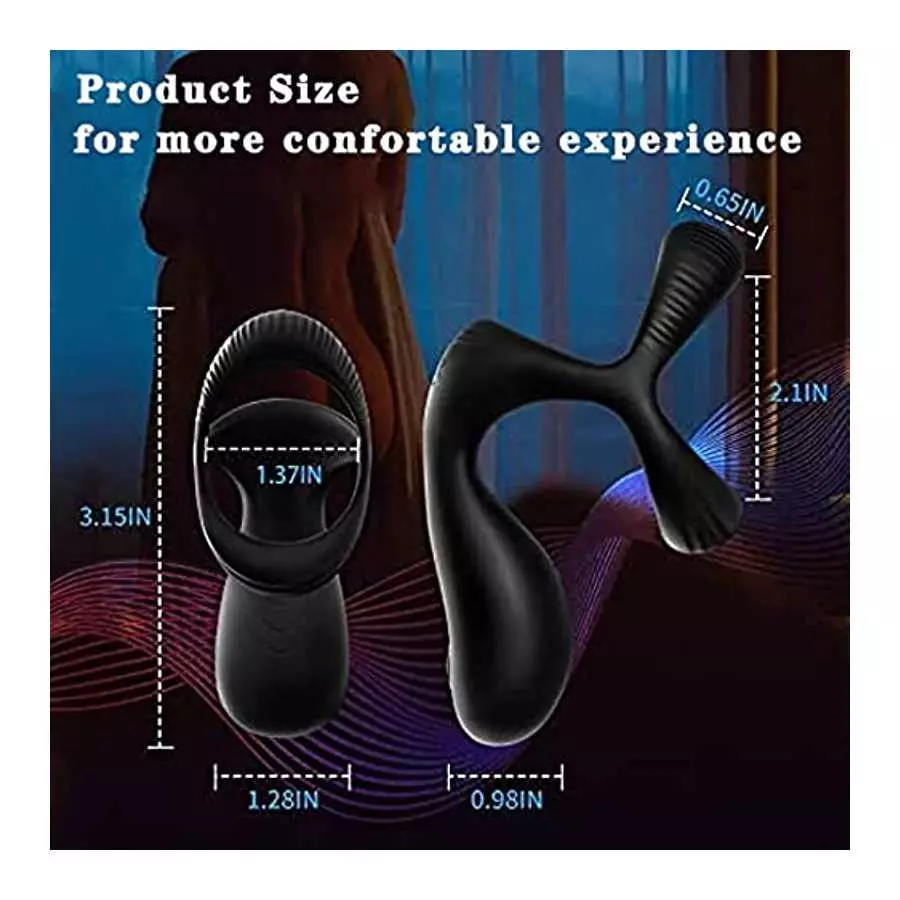 Vibrating Cock Ring,FOLANVOFF Silicone Stretchy Penis Rings with 10 Vibrations, 3 in 1 Pens Rings for Men Erection, Rechargeable