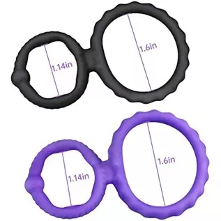 Silicone Penis Ring Set 2 in 1 Premium Stretchy Cock Ring for Erection Enhancing 2 Pcs Delay Control Sex Toy for Men