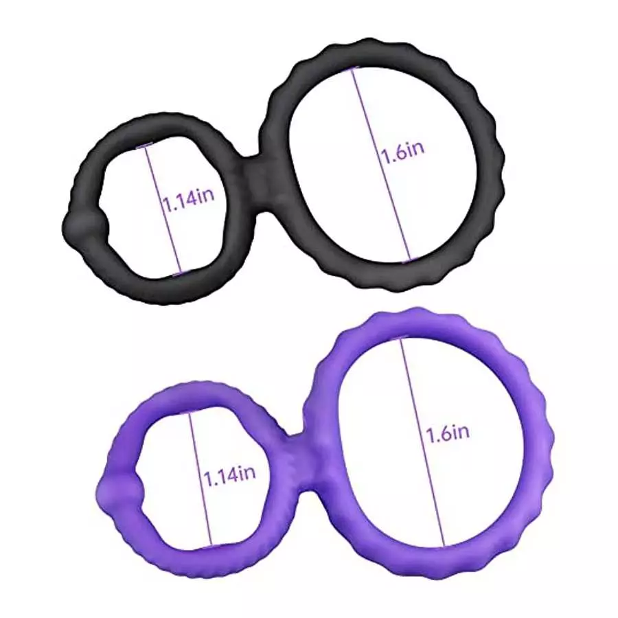 Silicone Penis Ring Set 2 in 1 Premium Stretchy Cock Ring for Erection Enhancing 2 Pcs Delay Control Sex Toy for Men