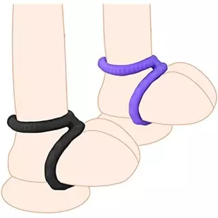 Silicone Penis Ring Set 2 in 1 Premium Stretchy Cock Ring for Erection Enhancing 2 Pcs Delay Control Sex Toy for Men