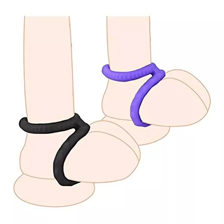 Silicone Penis Ring Set 2 in 1 Premium Stretchy Cock Ring for Erection Enhancing 2 Pcs Delay Control Sex Toy for Men