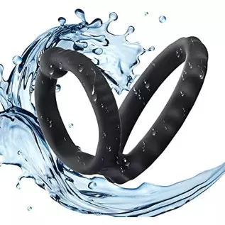 Silicone Penis Ring Set 2 in 1 Premium Stretchy Cock Ring for Erection Enhancing 2 Pcs Delay Control Sex Toy for Men