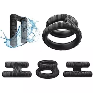 9Pcs Silicone Penis Ring , Ultra Soft Stretchy Cock Ring Penis Enlargers Erect Support Erection Enhancing Long Lasting Stronger