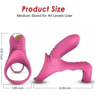Vibrating Cock Ring，Silicone Dual Penis Rings for Men Longer-Lasting Erection, Couple Vibrator for Male Enhancer Stimulator Clit