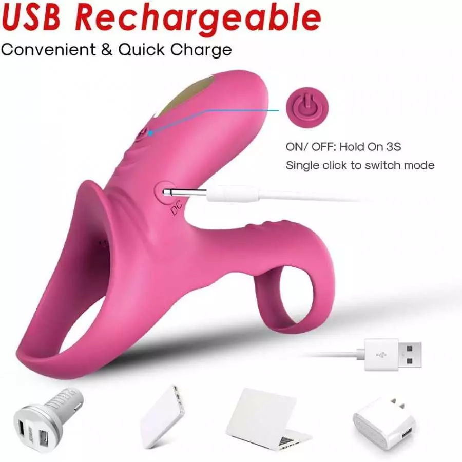 Vibrating Cock Ring，Silicone Dual Penis Rings for Men Longer-Lasting Erection, Couple Vibrator for Male Enhancer Stimulator Clit