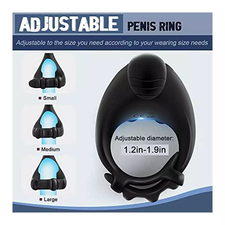 Vibrating Cock Ring, WIMOSO 3 in 1 Penis Rings for Men Prostate Stimulor Massager Toys Anal Vibrator with Remote,10 Frequencies,