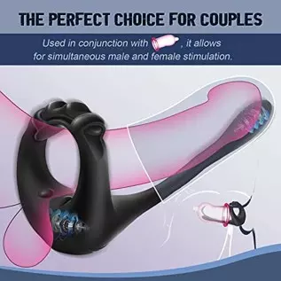 Vibrating Cock Ring, WIMOSO 3 in 1 Penis Rings for Men Prostate Stimulor Massager Toys Anal Vibrator with Remote,10 Frequencies,