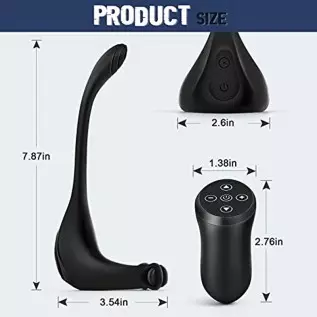 Vibrating Cock Ring, WIMOSO 3 in 1 Penis Rings for Men Prostate Stimulor Massager Toys Anal Vibrator with Remote,10 Frequencies,