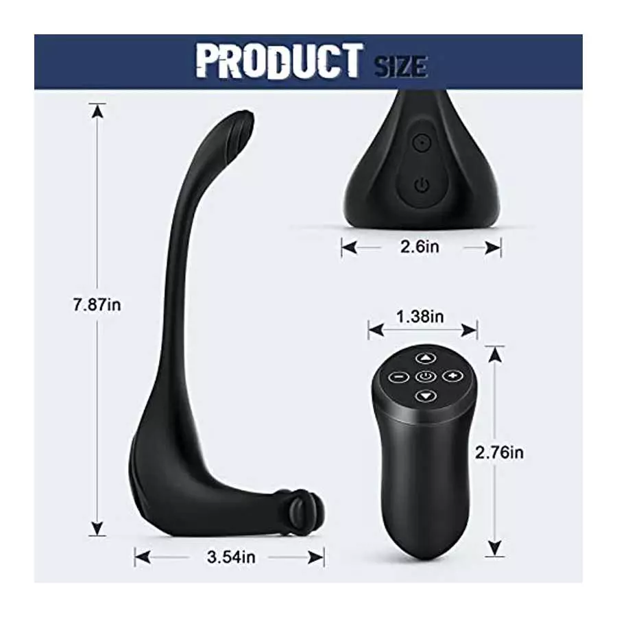 Vibrating Cock Ring, WIMOSO 3 in 1 Penis Rings for Men Prostate Stimulor Massager Toys Anal Vibrator with Remote,10 Frequencies,
