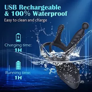 Vibrating Cock Ring，Lenahu Penis Ring with 10 Vibration Modes and Clitoral Vibrator，Sex Toys for Men with G-Spot Massage， Male S