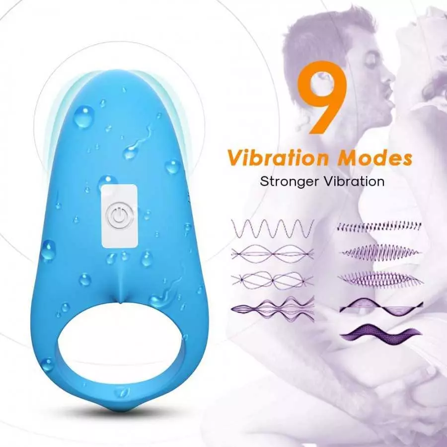 Vibrating Cock Ring, Adult Sex Toy for Couples and Male Longer-Lasting Erection, 9 Modes Powerful Vibration, USB Rechargeable Wa