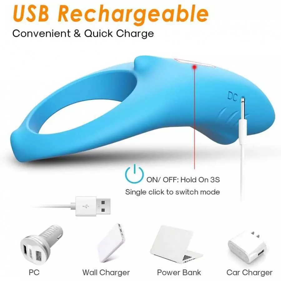 Vibrating Cock Ring, Adult Sex Toy for Couples and Male Longer-Lasting Erection, 9 Modes Powerful Vibration, USB Rechargeable Wa