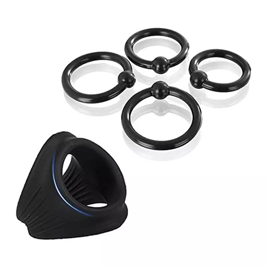 Silicone Male Penis Ring, Ultra Soft Stretchy Cock Ring 3 in 1 Penis Enlargers Erect Support Ring & 4 Different Size Penis Rings Silicone Male Penis Ring, Ultra Soft Stretchy Cock Ring 3 in 1 Penis Enlargers Erect Support Ring & 4 Different Size Penis Rings