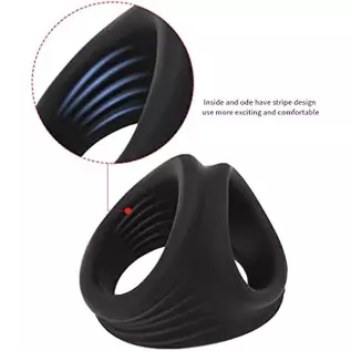 Silicone Male Penis Ring, Ultra Soft Stretchy Cock Ring 3 in 1 Penis Enlargers Erect Support Ring & 4 Different Size Penis Rings