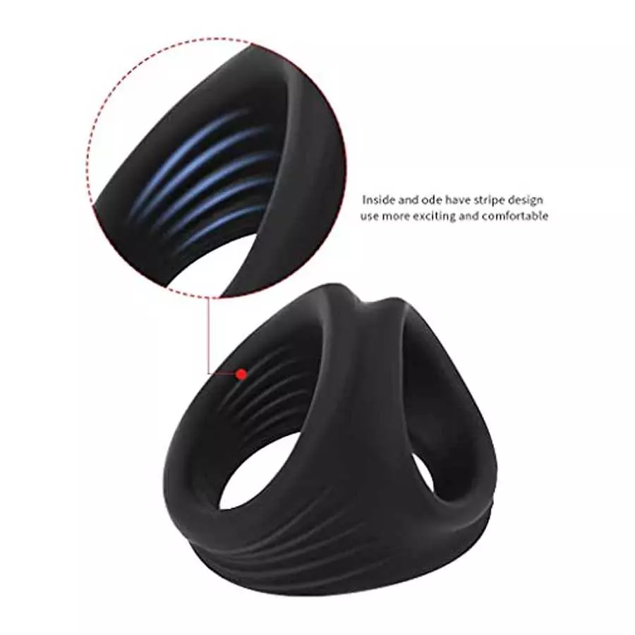 Silicone Male Penis Ring, Ultra Soft Stretchy Cock Ring 3 in 1 Penis Enlargers Erect Support Ring & 4 Different Size Penis Rings