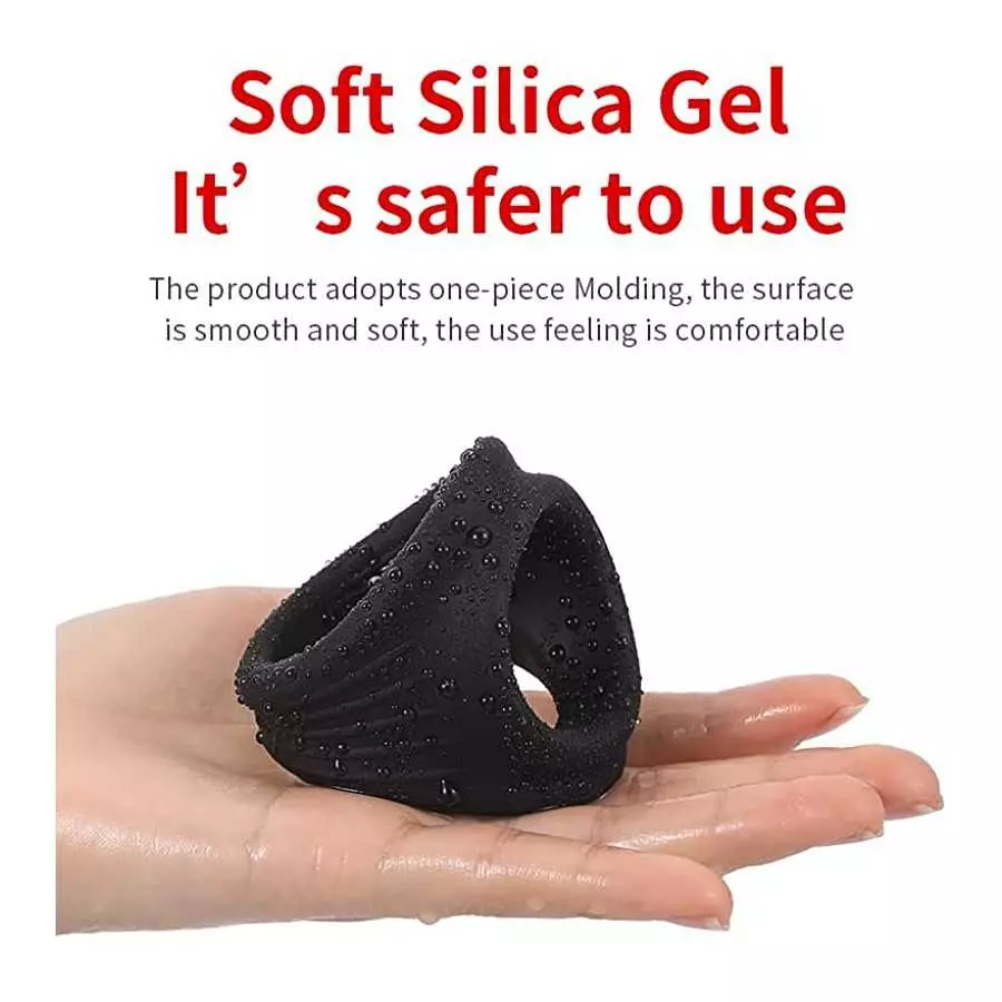 Silicone Male Penis Ring, Ultra Soft Stretchy Cock Ring 3 in 1 Penis Enlargers Erect Support Ring & 4 Different Size Penis Rings