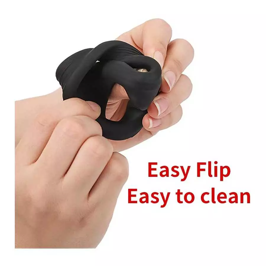 Silicone Male Penis Ring, Ultra Soft Stretchy Cock Ring 3 in 1 Penis Enlargers Erect Support Ring & 4 Different Size Penis Rings