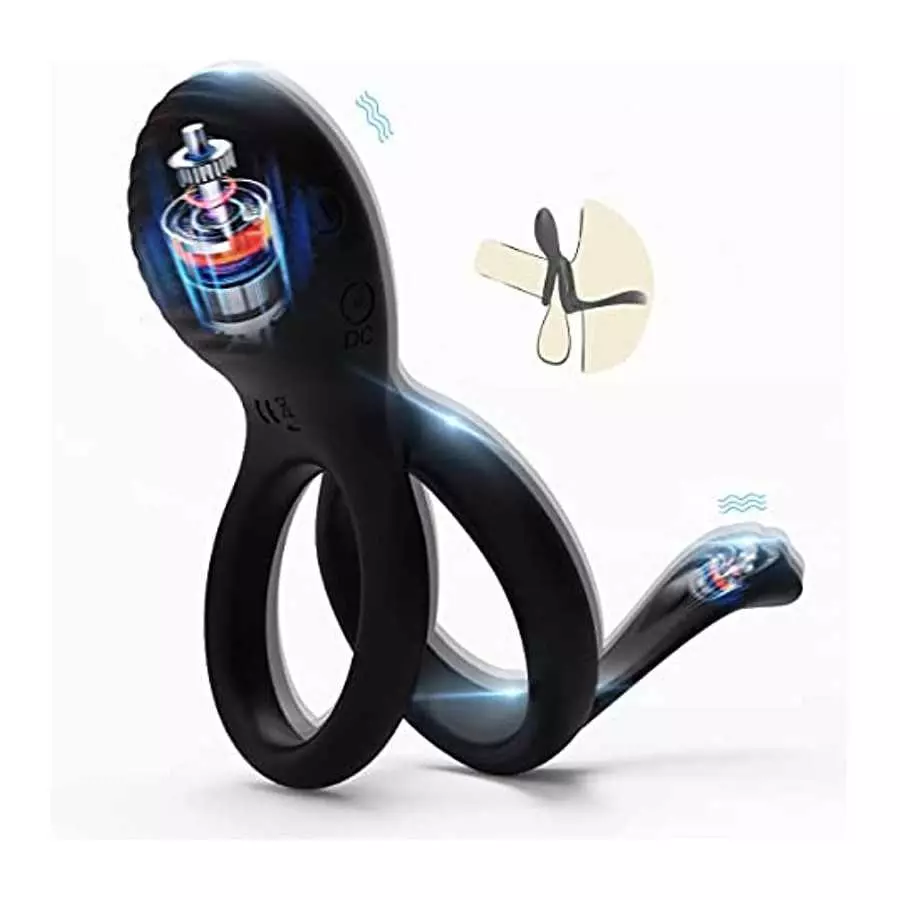 Vibrating Cock Ring, Couple Vibrator Toys Silicone Penis Ring with 7 Vibration Mode Clitoral Stimulator Mens Vibrator, G Spot Cl Vibrating Cock Ring, Couple Vibrator Toys Silicone Penis Ring with 7 Vibration Mode Clitoral Stimulator Mens Vibrator, G Spot Cl
