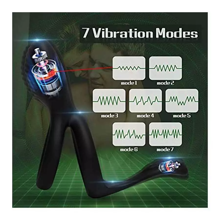 Vibrating Cock Ring, Couple Vibrator Toys Silicone Penis Ring with 7 Vibration Mode Clitoral Stimulator Mens Vibrator, G Spot Cl