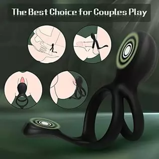 Vibrating Cock Ring, Couple Vibrator Toys Silicone Penis Ring with 7 Vibration Mode Clitoral Stimulator Mens Vibrator, G Spot Cl