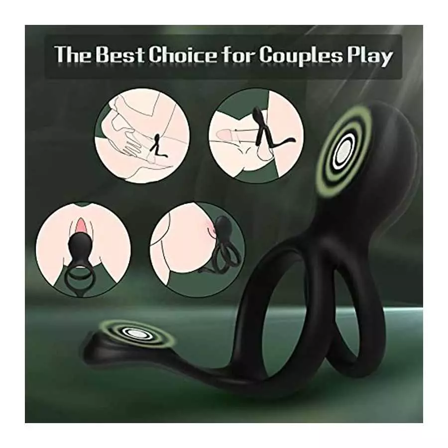 Vibrating Cock Ring, Couple Vibrator Toys Silicone Penis Ring with 7 Vibration Mode Clitoral Stimulator Mens Vibrator, G Spot Cl