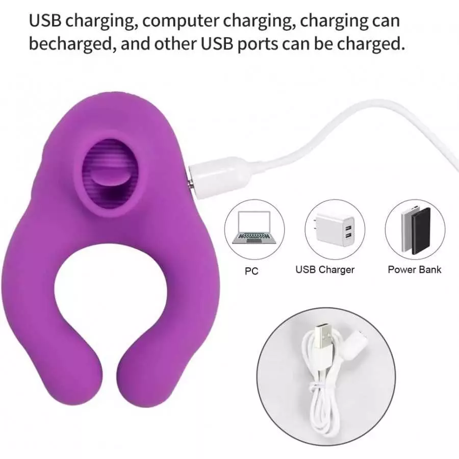 Vibrating Cock Rings Adults Couples Penis Ring Rechargeable Vibrators Stimulators Sex Toys Things for Men Women Gift Massager(Pu