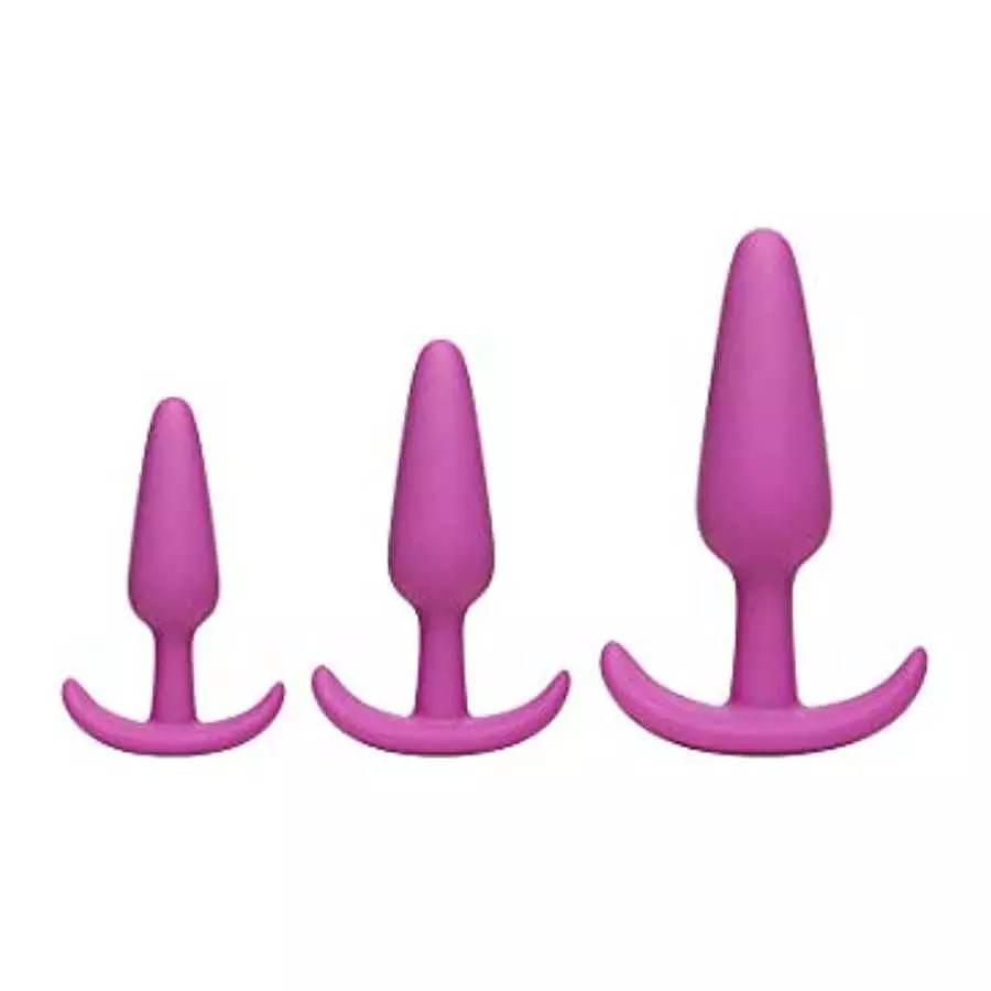 Doc Johnson Mood - Naughty 1 Trainer Set - Small, Medium, Large - Silicone Butt Plugs with Tapered Base for Comfort Between The Doc Johnson Mood - Naughty 1 Trainer Set - Small, Medium, Large - Silicone Butt Plugs with Tapered Base for Comfort Between The