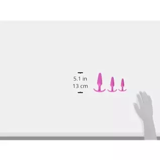 Doc Johnson Mood - Naughty 1 Trainer Set - Small, Medium, Large - Silicone Butt Plugs with Tapered Base for Comfort Between The 