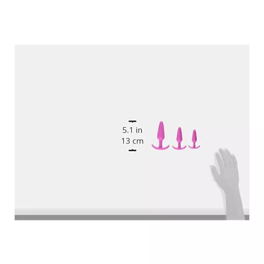 Doc Johnson Mood - Naughty 1 Trainer Set - Small, Medium, Large - Silicone Butt Plugs with Tapered Base for Comfort Between The 