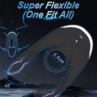 Electric Shock Vibrating Cock Ring with Clitoral Vibrator,10 Vibration & Electric Stimulation Penis Vibrator CockRing, Remote Co