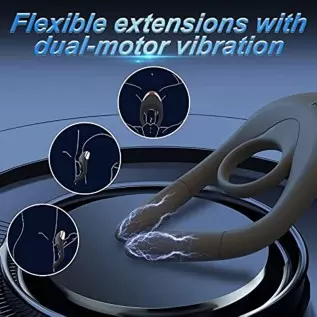 Electric Shock Vibrating Cock Ring with Clitoral Vibrator,10 Vibration & Electric Stimulation Penis Vibrator CockRing, Remote Co