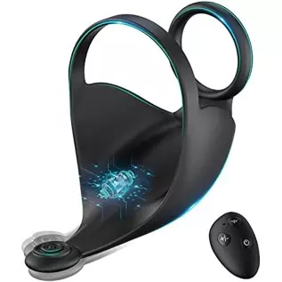 Vibrating Penis Rings, Dildo Vibrator Silicone Stretchy Vibrating Cock Ring 9 Vibration Modes, G-Spot & Clitoral Stimulator, 3 i