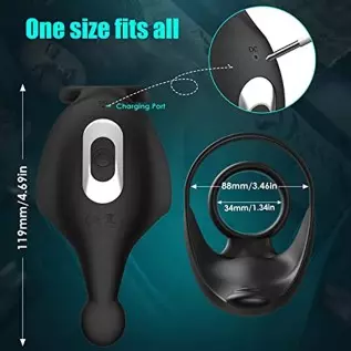 Vibrating Penis Rings, Dildo Vibrator Silicone Stretchy Vibrating Cock Ring 9 Vibration Modes, G-Spot & Clitoral Stimulator, 3 i