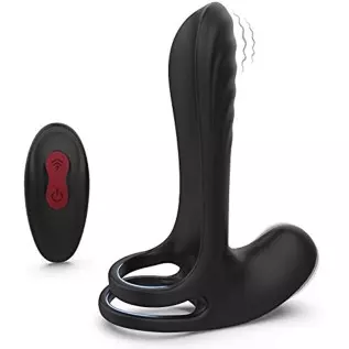 Vibrating Cock Ring with 9 Modes Tongue Clitoral Stimulator, Prostate Massager Vibrator Longer Harder Stronger Erection Penis Ri
