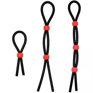 Adjustable Cock Ring Set Love Rings Basic Penis Ring Sex Toys,3 pcs Rope Ring,Silicone Delay Resistance Penis Exercise Ring/Spor